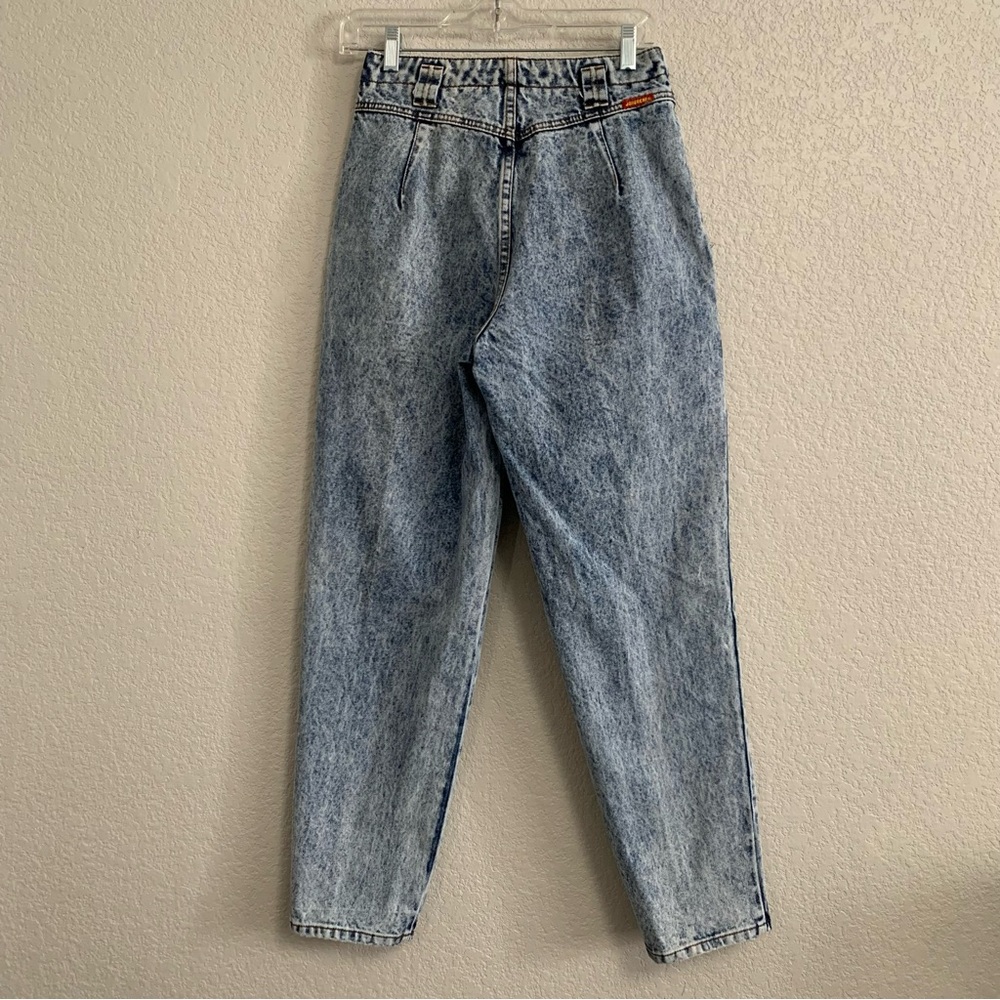 Vtg Jordache Jeans Womens 8 Acid Wash Bare Back Pleated High Rise Tapered Baggy - Picture 2 of 16